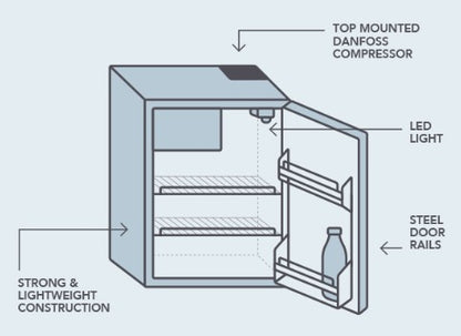 12V/24V 50L Upright Caravan Fridge (DC50-X)