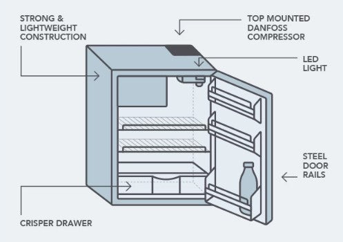 12V/24V 85L Upright Caravan Fridge (DC85-X)
