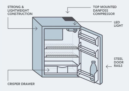 12V/24V 130L Upright Caravan Fridge (DC130-X)