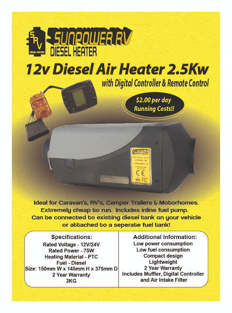 SUNPOWER DIESEL HEATER 2.5KW