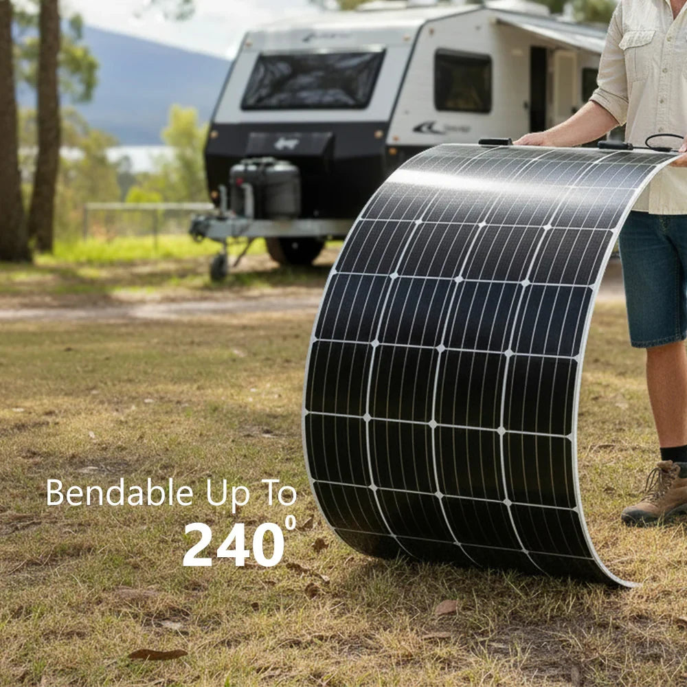 eArc 175W Flexible Solar Panel | 1504 x 673mm Under-Mount Junction Box