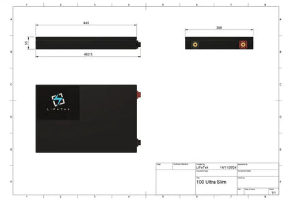 12V 100Ah Ultraslim LiFePO4 Battery