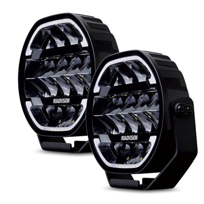 Dynamilux Series 8" LED Driving Lights (Pair) + Wiring Harness