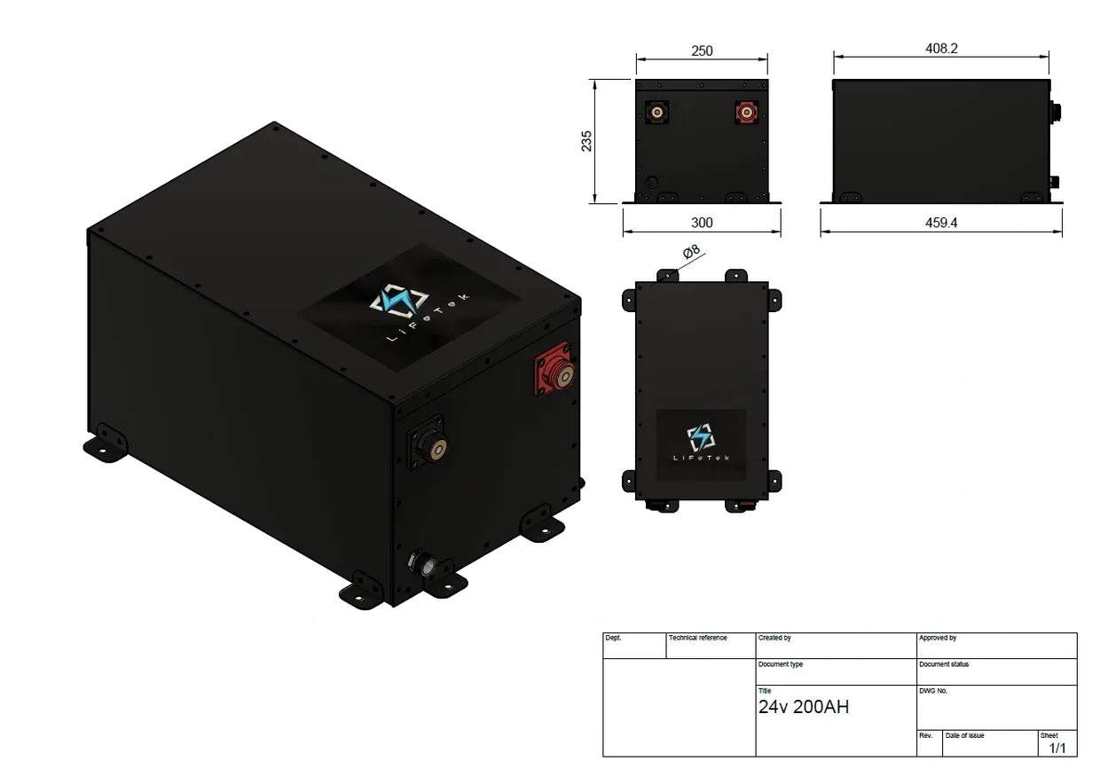 24V 200Ah/225Ah Vanlife LiFePO4 Battery