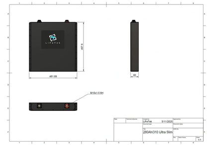 12V 310Ah/330Ah LiFePO4 Ultraslim Battery