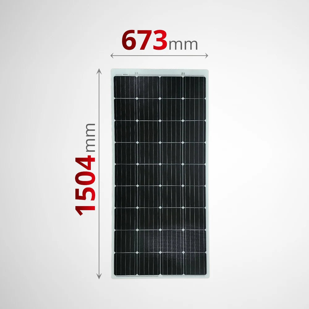eArc 175W Flexible Solar Panel | 1504 x 673mm Under-Mount Junction Box