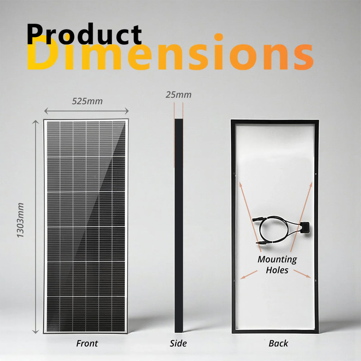 150W N-Type TOPCon Solar Panel | 1303 × 525mm